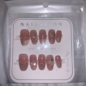 Pink Nude Glitter Press-On Nails